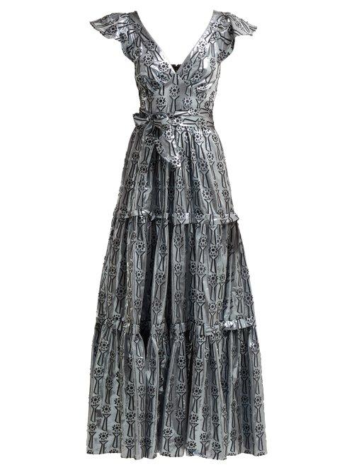 Matchesfashion.com Temperley London - Eliska Fil Coup Lam Gown - Womens - Silver