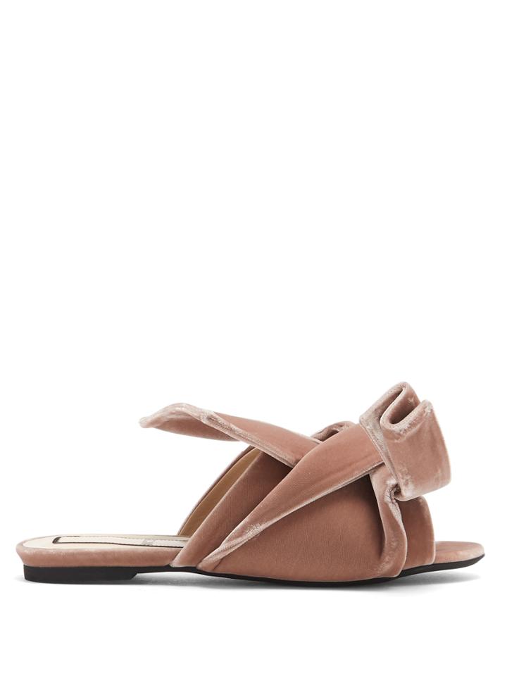 No. 21 Bow-front Velvet Slides