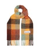 Acne Studios - Checked Fringed Scarf - Mens - Brown