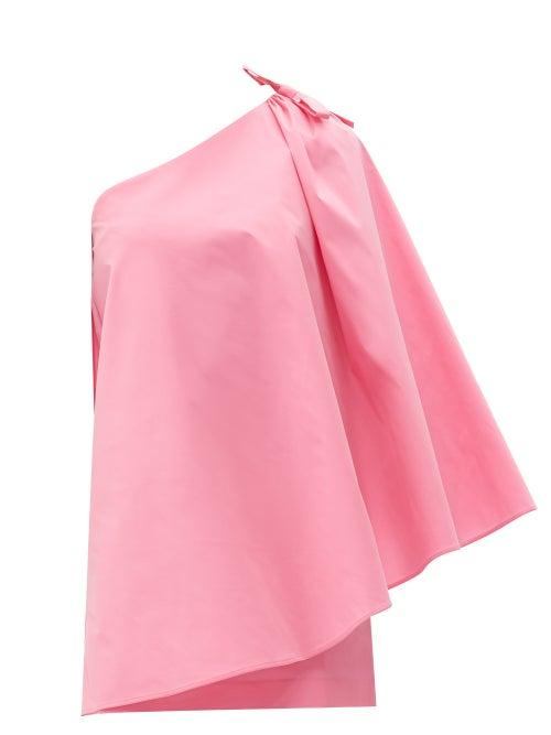 Matchesfashion.com Bernadette - Benedicte One-shoulder Taffeta Mini Dress - Womens - Pink