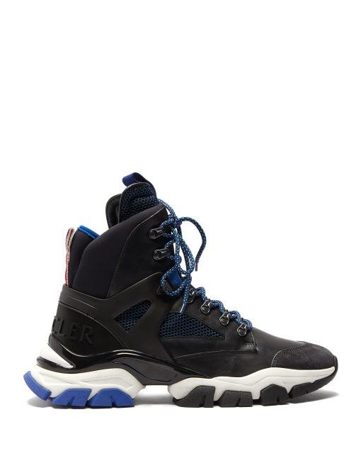 Matchesfashion.com Moncler - Tristan Leather And Mesh Hiking Trainers - Mens - Black Multi