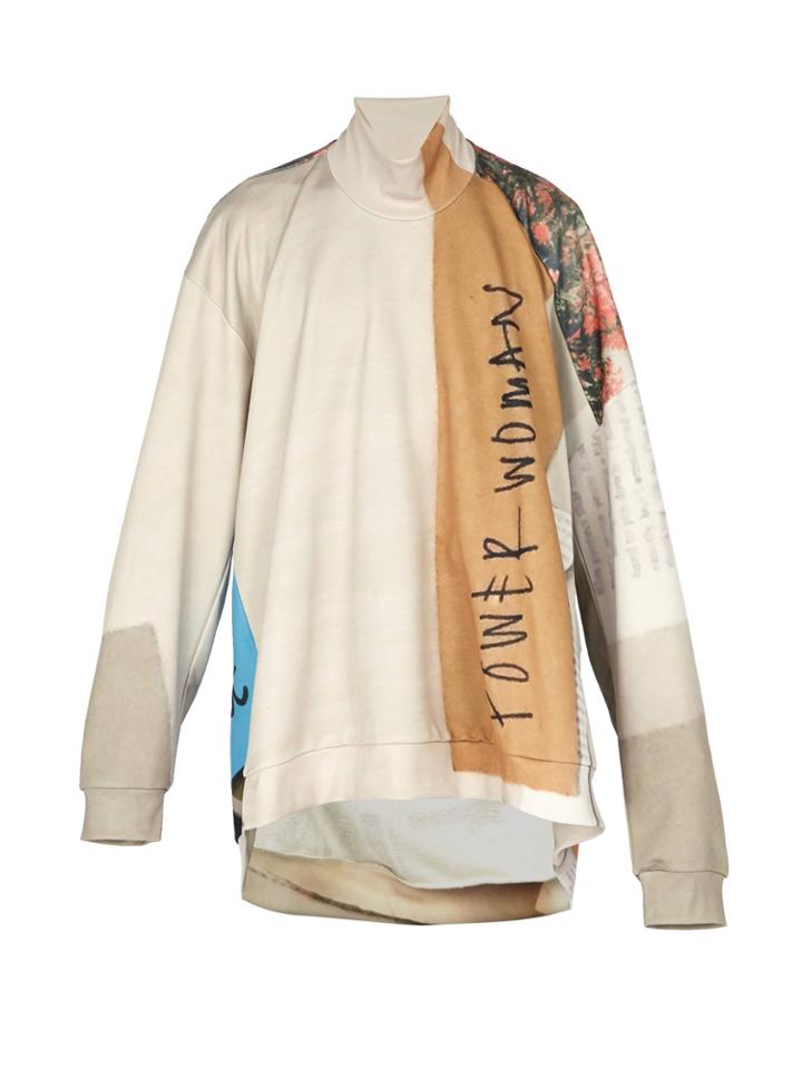 Marques'almeida Oversized Printed Roll-neck Sweatshirt