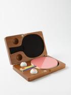 Casablanca - Set Of Wooden Table Tennis Bat And Balls - Mens - Pink Yellow