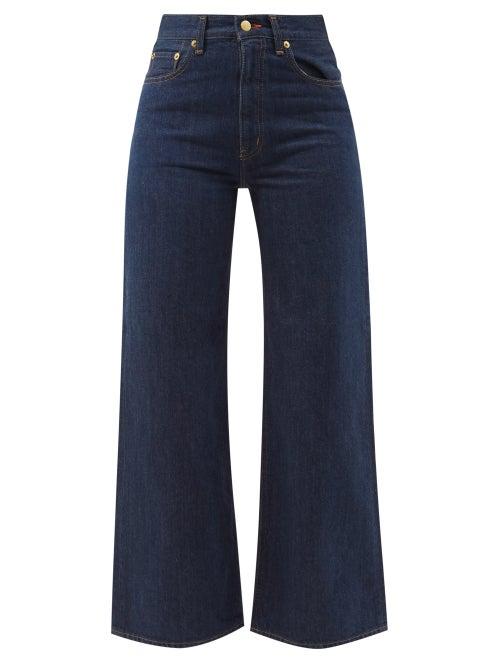 Tu Es Mon Tresor - Amber High-rise Wide-leg Jeans - Womens - Dark Denim