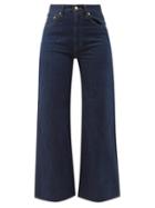 Tu Es Mon Tresor - Amber High-rise Wide-leg Jeans - Womens - Dark Denim