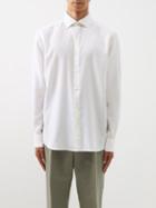 Zegna - Cashco Spread-collar Cotton-blend Twill Shirt - Mens - White