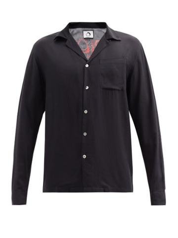 Matchesfashion.com Endless Joy - Mortis-print Poplin Shirt - Mens - Black