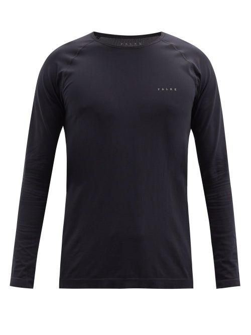 Matchesfashion.com Falke Ess - Long-sleeved Jersey T-shirt - Mens - Black