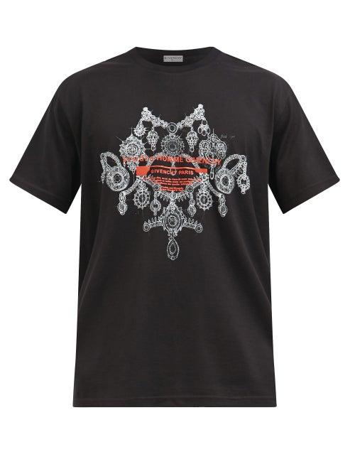 Matchesfashion.com Givenchy - Necklace-print Cotton-jersey T-shirt - Mens - Black