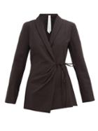Matchesfashion.com Merlette - Vanda Wrap Cotton-twill Jacket - Womens - Black