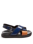 Marni Bi-colour Snake-effect Cross-strap Sandals