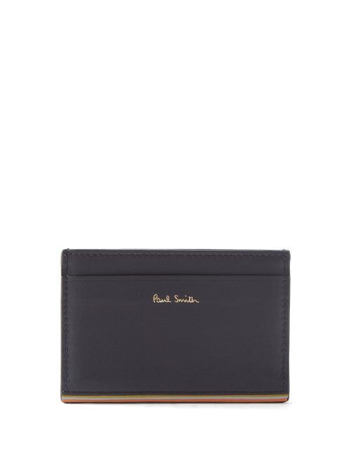 Paul Smith - Artist Stripe Leather Cardholder - Mens - Navy