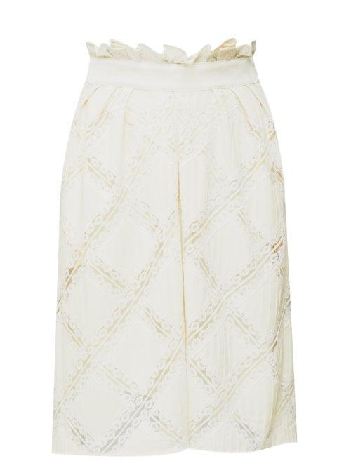 Matchesfashion.com Chlo - High-rise Lace-trimmed Skirt - Womens - Cream