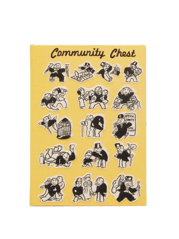 Olympia Le-tan Monopoly Community Chest-embroidered Clutch