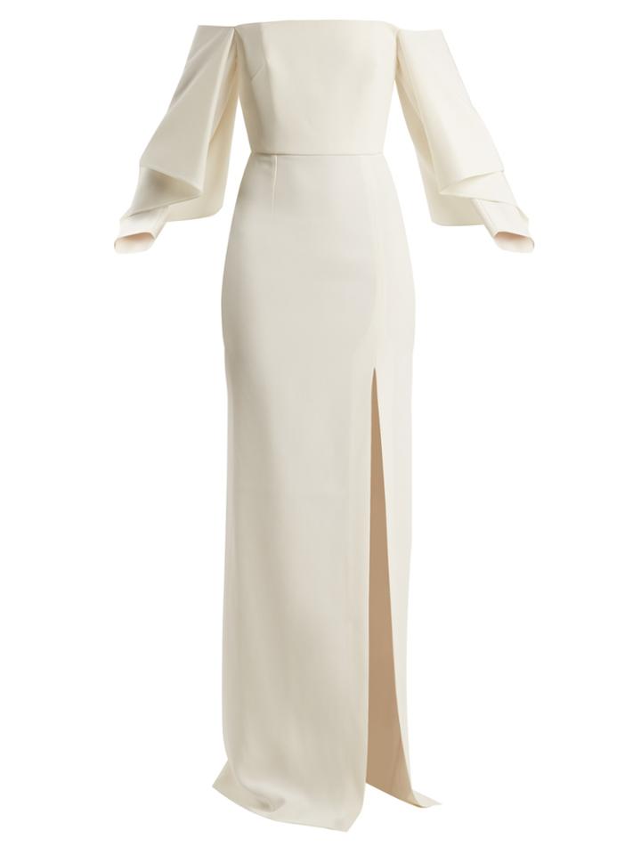 Roland Mouret Octon Off-the-shoulder Crepe Gown