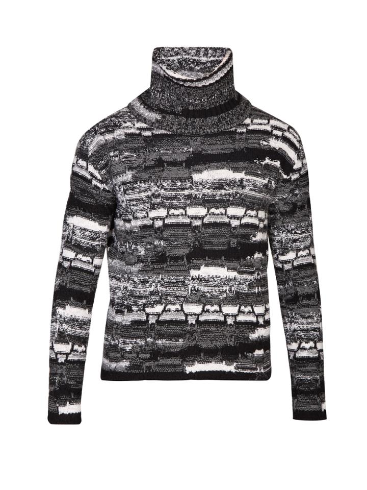 Saint Laurent Funnel-neck Cable-knit Sweater