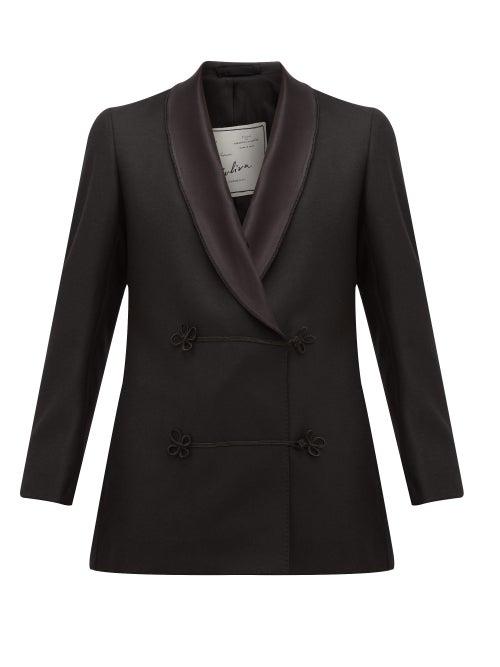 Matchesfashion.com Giuliva Heritage Collection - Claudia Double Breasted Wool Jacket - Womens - Black
