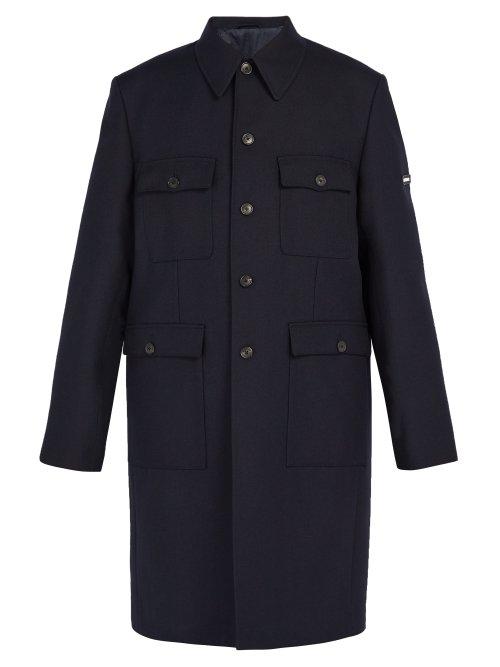 Matchesfashion.com Balenciaga - Military Single Breasted Wool Coat - Mens - Navy