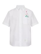 Matchesfashion.com Thom Browne - Embroidered Pocket Short Sleeved Cotton Shirt - Mens - White