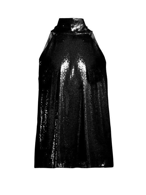 Matchesfashion.com Galvan - Galaxy Sequin Embellished Top - Womens - Black