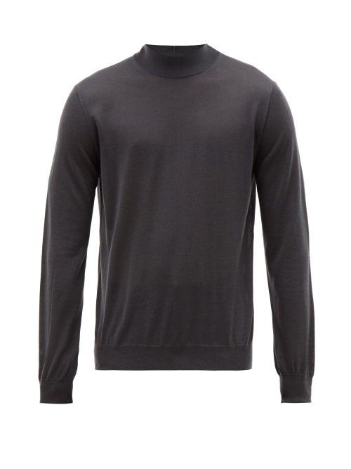 Matchesfashion.com Giorgio Armani - Fine Cashmere Jersey Roll Neck Sweater - Mens - Grey