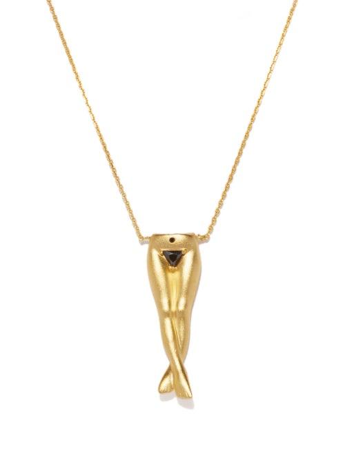 Anissa Kermiche - Prcieux Pubis Onyx & 24kt Gold-plated Necklace - Womens - Gold