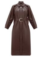 Matchesfashion.com Dodo Bar Or - Berry Belted Leather Dress - Womens - Dark Red