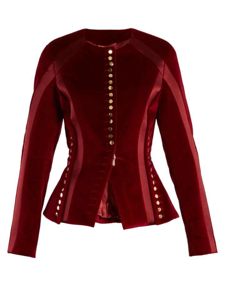 Altuzarra Cavendish Collarless Stretch-cotton Velvet Jacket