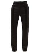 Maximilian - Satin-stripe Tailored Trousers - Mens - Black