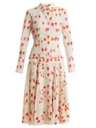 Matchesfashion.com Alexander Mcqueen - Heart Print Button Down Dress - Womens - Ivory Multi