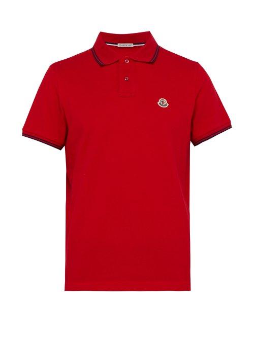 Matchesfashion.com Moncler - Tipped Cotton Piqu Polo Shirt - Mens - Red