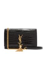 Matchesfashion.com Saint Laurent - Kate Crocodile Effect Leather Cross Body Bag - Womens - Black