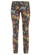 Matchesfashion.com Junya Watanabe - Floral Print Cotton Blend Jeans - Womens - Blue Multi