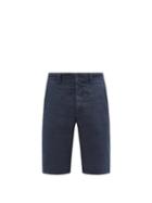 Matchesfashion.com 120% Lino - Buttoned Linen Shorts - Mens - Navy