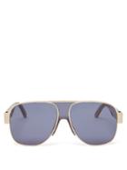 Dior - Diorsignature Aviator Metal Sunglasses - Womens - Blue