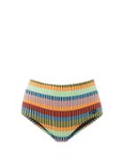 Matchesfashion.com Solid & Striped - The Ginger Striped High-rise Bikini Briefs - Womens - Multi