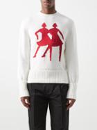 Stefan Cooke - Dancing Ladies Knitted Cotton Jumper - Mens - White Multi