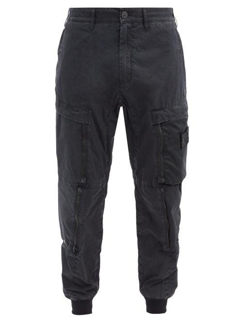 Matchesfashion.com Stone Island Shadow Project - Zipped Cotton-blend Cargo Trousers - Mens - Black