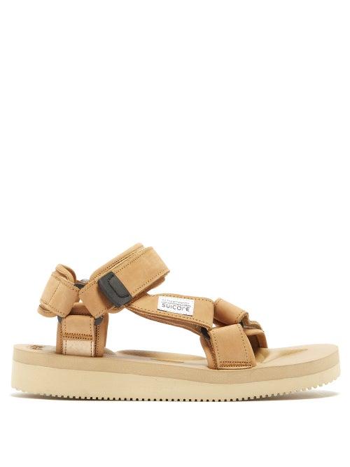 Matchesfashion.com Suicoke - Depa-v2nu Velcro-strap Nubuck Sandals - Womens - Beige