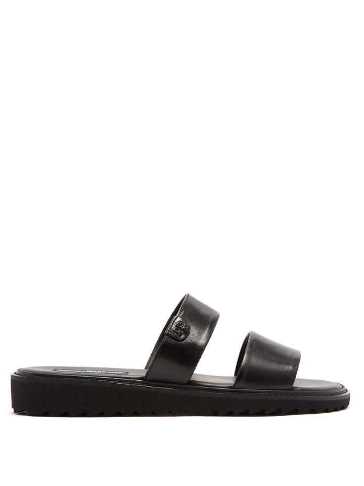 Dolce & Gabbana Saw-edge Sole Leather Sandals
