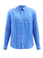 Mens Rtw Vilebrequin - Caroubis Linen Shirt - Mens - Blue