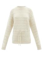 Raey - Recycled-cashmere Crochet Crew-neck Jumper - Womens - Ivory