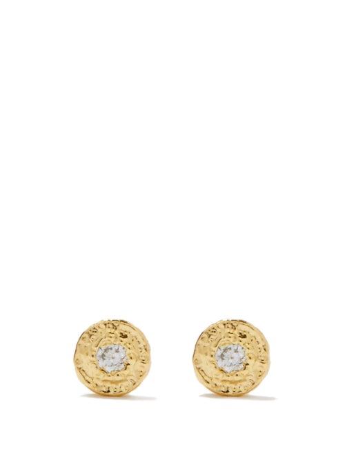 Octavia Elizabeth - Nesting Gem 18kt Recycled Gold Earrings - Womens - Yellow Gold