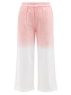 Terry - Capri Tie-dye Cotton-terry Trousers - Womens - Pink