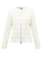 Matchesfashion.com Moncler - Ambre Ruffled Quilted-down Jacket - Womens - Ivory