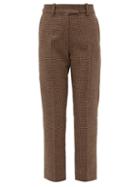 Matchesfashion.com Racil - Oscar Houndstooth Wool Cigarette Trousers - Womens - Brown