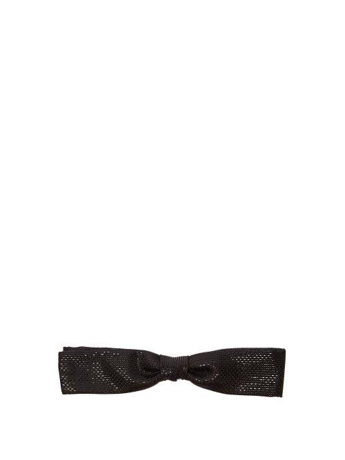 Matchesfashion.com Saint Laurent - Glitter Silk Blend Bow Tie - Mens - Black