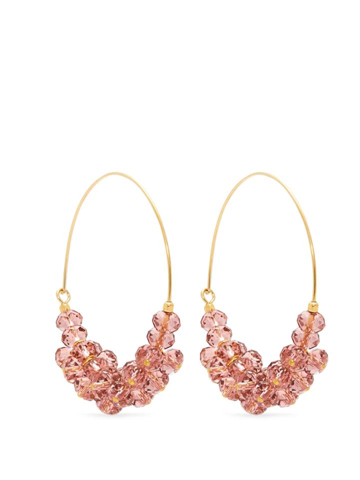 Isabel Marant Rosewood Bead-embellished Hoop Earrings
