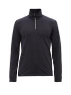 Jil Sander - Zipped Roll-neck Cotton-blend Jersey Top - Mens - Dark Navy