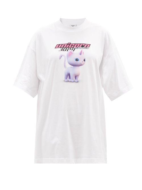 Vetements - Everyone Can Be A Unicorn Cotton T-shirt - Womens - White Multi